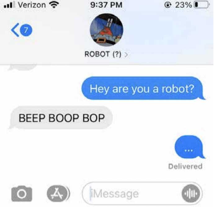 photo of a text chat